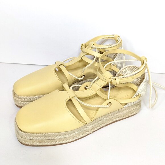 Ulla Johnson Imani Espadrilles Womens 7 Butter Yellow Flatform Casual Shoes - Picture 1 of 7